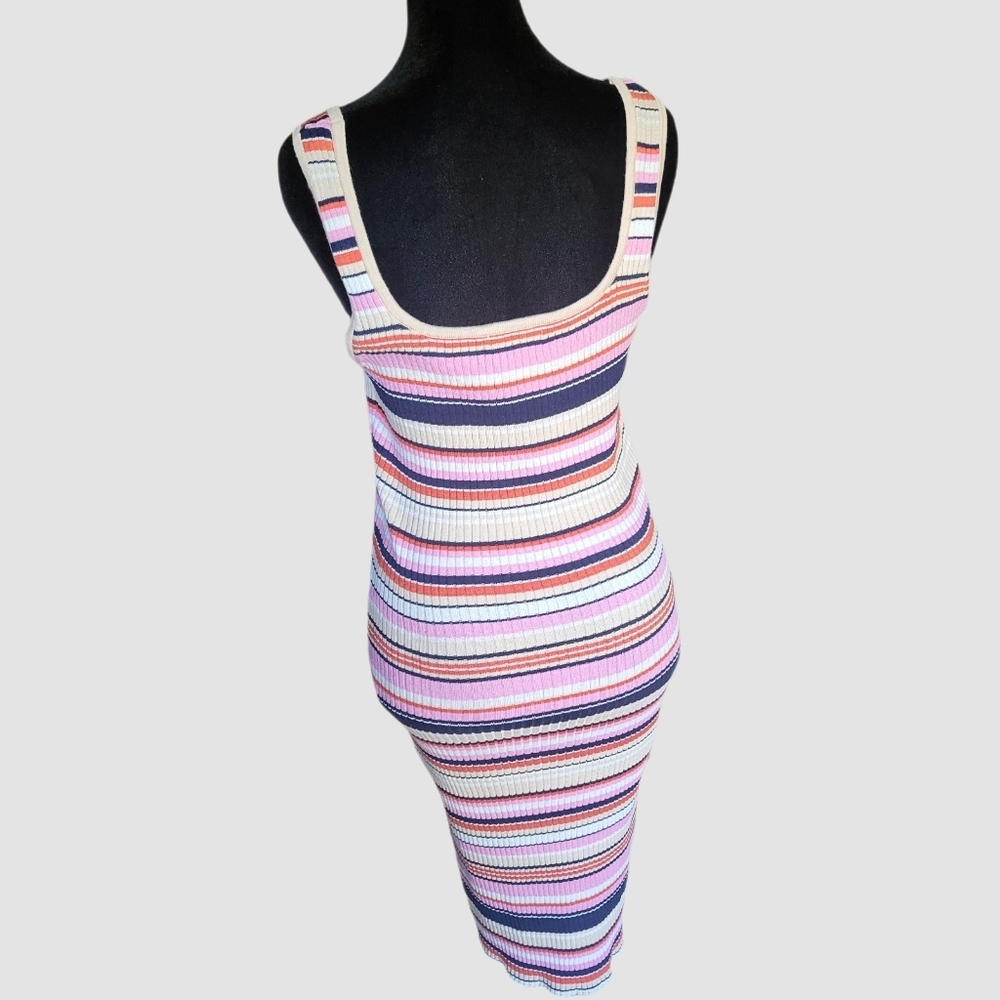 Y2K Striped Tank Top Dress Body Con - Picture 4 of 9
